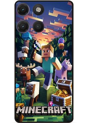 Силіконовий чохол бампер для motorola moto g17 з картинкою minecraft майнкрафт