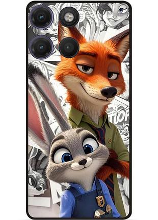 Силіконовий чохол бампер для motorola moto g17 з малюнком zootopia звірополіс