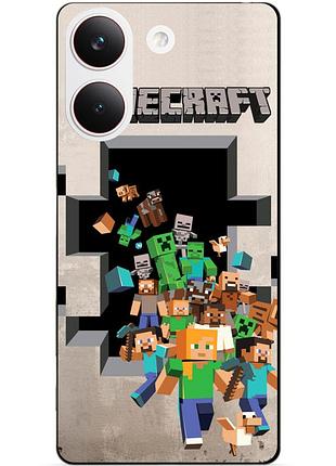 Силіконовий чохол бампер для xiaomi poco x8 pro з картинкою minecraft майнкрафт