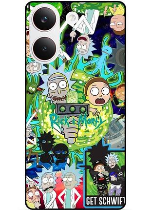 Силіконовий чохол бампер для xiaomi poco x8 pro з малюнком rick and morty рік і морті