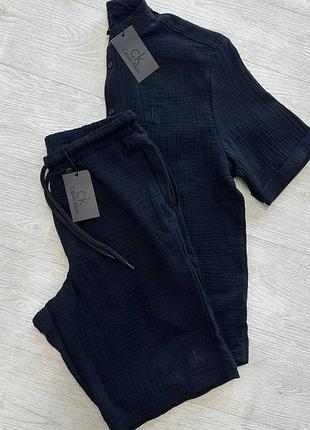 Мужские шорты из муслина calvin klein black