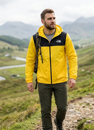 Куртка the north face (ветровка) - желто-черная размер l