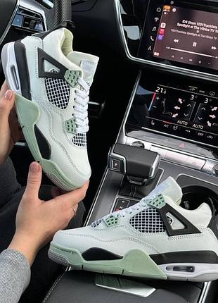 Жіночі кросівки nike air jordan 4 retro seafoam white