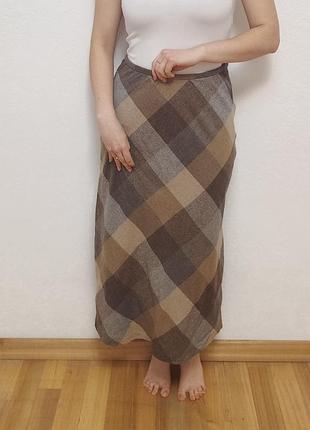 Винтажная шерстяная миди-юбка с шелком waldman