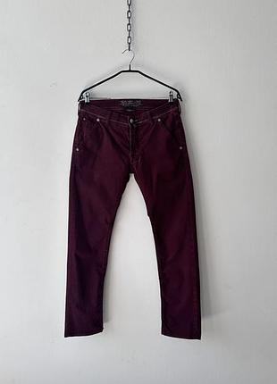 Чоловічі джинси jacob cohen 613 comfort trousers chinos burgundy red micro pattern mens size 32