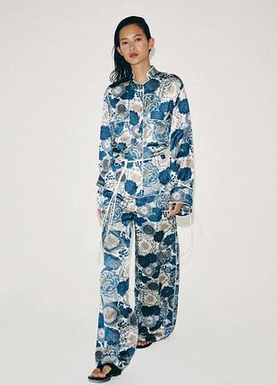 Брюки zw collection с цветочным принтом