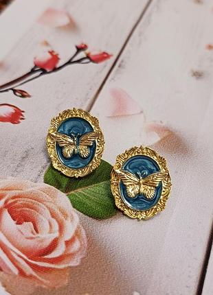 Нарядні сережки із метеликами у вінтажному стилі ⚜️
