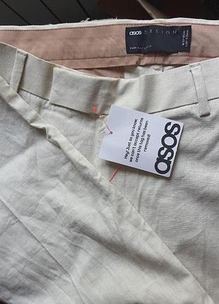 Asos design лен вискоза новые летние лёгкие стильные брюки штаны.