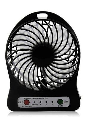 Міні вентилятор mini fan xsfs-01 з акумулятором 18650 4,5w black