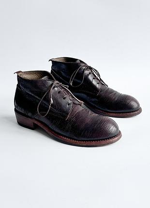 Жіночі черевики moma italy women's leather ankle boots size eu 39 us 8.5 brown textured artisanal