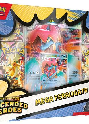 Карточки покемон pokemon mega evolution - ascended heroes mega feraligatr ex box