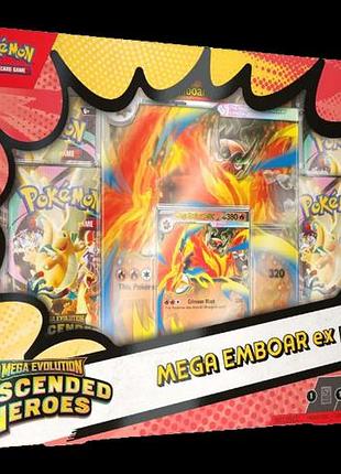 Карточки покемон pokemon mega evolution - ascended heroes mega emboar ex box