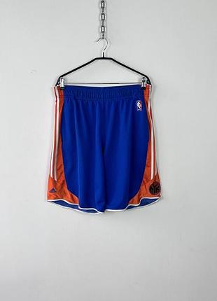 Шорти баскетбольні adidas new york knicks nba basketball shorts blue orange vintage mens size l