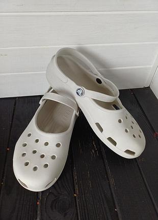 Сірі жіночі балетки сабо крокси crocs shayna mary w9 розмір 39 з подвійним ремінцем