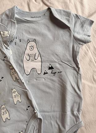 Набір бодіків fox & bunny, розмір 92 (1–2 роки) 🧸💙