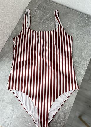 Суцільний купальник collection women у смужку ❤️🤍
