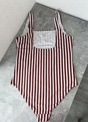 Суцільний купальник collection women у смужку ❤️🤍 2