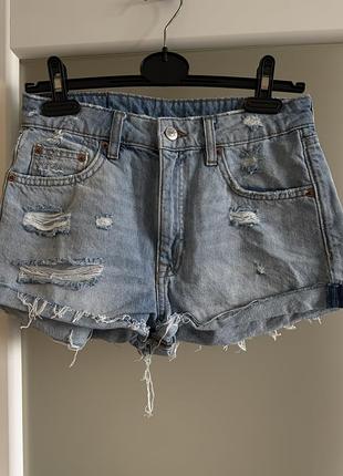 Короткі шорти h&m голубий колір, розмір 36 підійдуть для  літніх  образів