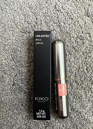 Помада для губ kiko milano 3d hydra lip stylo тон 01  помада kiko 01 беж уценка поломана