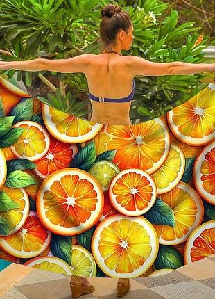 Парео пляжне з 3d принтом citrus glow 31037 80х150 см