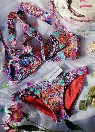 Раздельный купальник дорогого бренда seafolly kashmir 80d/xl