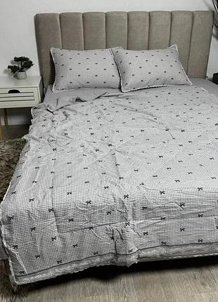 Постільна білизна євро з літньою ковдрою koloco print 8 20883 200х230 см