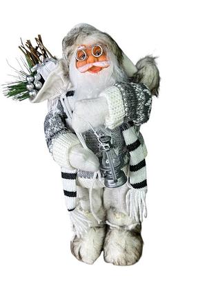 Фигура новогодняя санта 19337 30 см белая