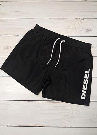 Мужские черные пляжные шорты diesel оригинал купальные шорты дизель