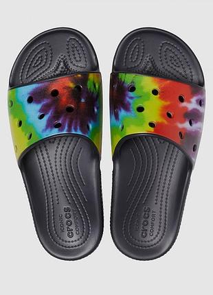Crocs classic tie-dye graphic slide original cша м8 / m11 / m13 сланцы шлепки шлепанцы оригинал крокус