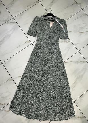 Женское легкое длинное шифоновое платье сарафан на запах xs-s (34-36)