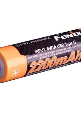 Аккумулятор 14500 fenix ​​2200 mah li-ion зарядка type-c (arb-l14-2200u)
