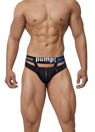 Трусы брифы с разрезами pump черного цвета