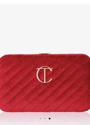Charlotte tilbury клатч рубіново-червоний оксамит лімітована серія