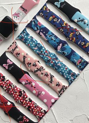 Силіконовий ремінець apple watch 38/40мм дісней disney, міккі маус, стітч