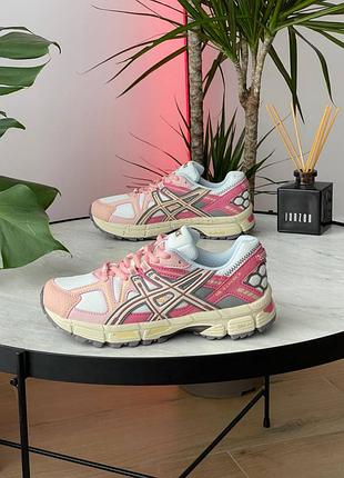 Женские кроссовки asics gel-kahana 8 white/pink marathon running