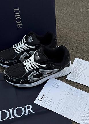 Кроссовки мужские dior b30 black/white спортивный стиль черные