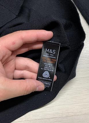 Жіночий легкий мериносовий светр m&s преміум 100% wool тонкий базовий трикотажний джемпер кофта розмір xs-s (40-42 ua) ідеальний стан 5