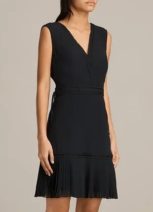 Витончена вечірня сукня міні allsaints keena pleat dress з мереживом та плісе розмір 32