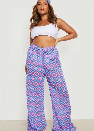 Розкішні пляжні штани-палаццо boohoo plus