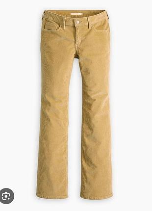 Levi's premium 725 high rise bootcut w27 велюрові штани camel