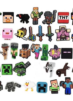 Джибітси з майнкрафтом для крокс crocs jibbitz minecraft
