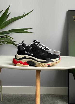 Жіночі кросівки b alenciaga triple s black white red