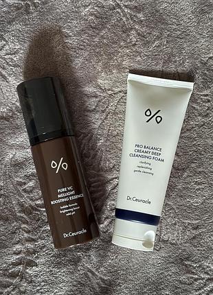 Набір dr.ceuracle: есенція pure vc mellight boosting essence + пінка pro balance cleansing foam
