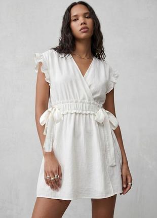 Белое платье короткое летнее zara