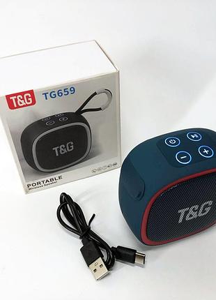 Колонка портативная акумуляторная tg659, стерео колонка переносная, активные колонки для дома kh-58