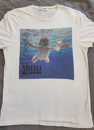 Футболка мужская topman мерч nirvana nevermind размер м, белый