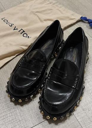 Туфлі жіночі, louis vuitton, орігінал, 35,5 чорні, шкіряні