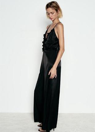 Zara, шикарний, сатиновий, комбінезон, ромпер