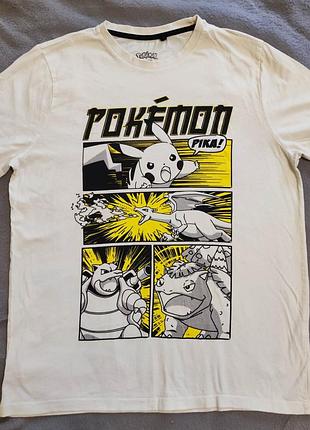 Футболка чоловіча мерч pokémon розмір l білий молочний