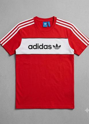 Оригінальна футболка adidas originals block tee (core red)